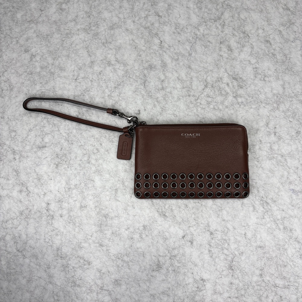 COACH Bleecker Grommets Set: Snap Wallet Clutch & Universal Wristlet - Brick Red - Picture 3 of 10